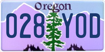 OR license plate 028YOD