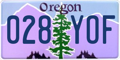 OR license plate 028YOF
