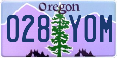 OR license plate 028YOM