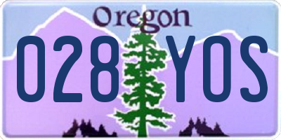 OR license plate 028YOS