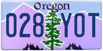 OR license plate 028YOT