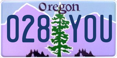OR license plate 028YOU