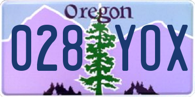 OR license plate 028YOX