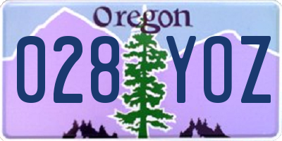 OR license plate 028YOZ