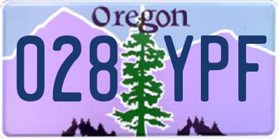 OR license plate 028YPF