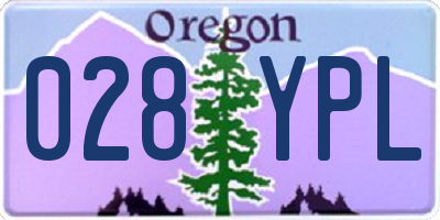 OR license plate 028YPL