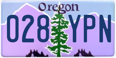OR license plate 028YPN