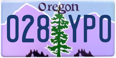 OR license plate 028YPO