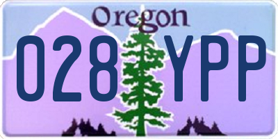 OR license plate 028YPP