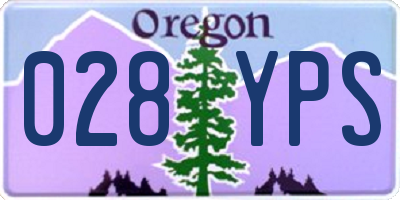 OR license plate 028YPS