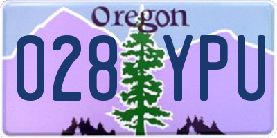 OR license plate 028YPU