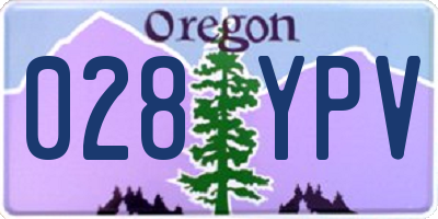OR license plate 028YPV