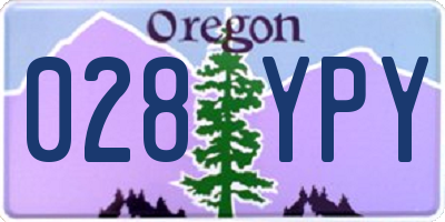 OR license plate 028YPY