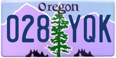 OR license plate 028YQK