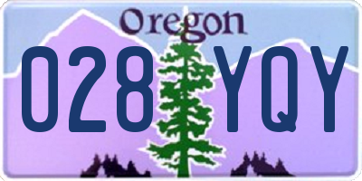 OR license plate 028YQY