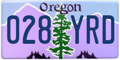 OR license plate 028YRD