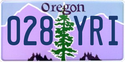 OR license plate 028YRI