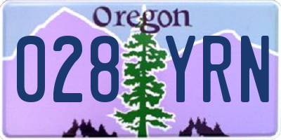 OR license plate 028YRN