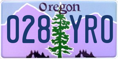 OR license plate 028YRO