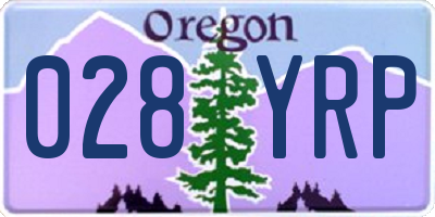OR license plate 028YRP