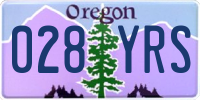 OR license plate 028YRS
