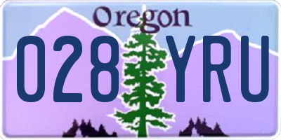 OR license plate 028YRU