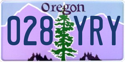 OR license plate 028YRY