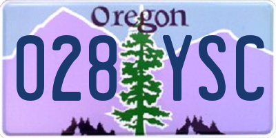 OR license plate 028YSC