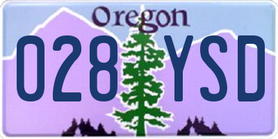 OR license plate 028YSD