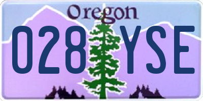 OR license plate 028YSE