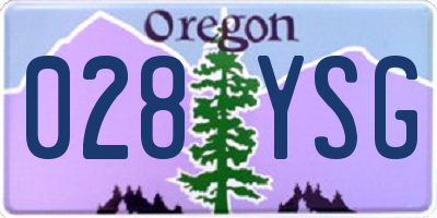 OR license plate 028YSG