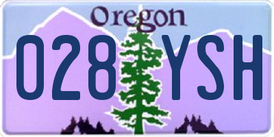 OR license plate 028YSH