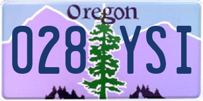 OR license plate 028YSI