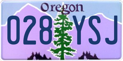 OR license plate 028YSJ