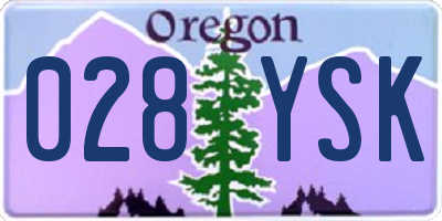 OR license plate 028YSK