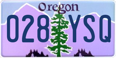 OR license plate 028YSQ