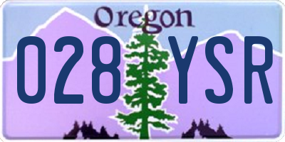 OR license plate 028YSR