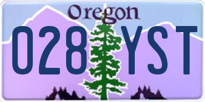 OR license plate 028YST