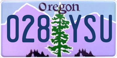 OR license plate 028YSU