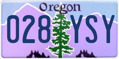 OR license plate 028YSY