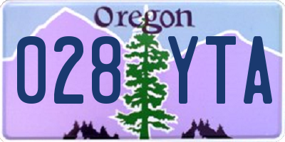 OR license plate 028YTA