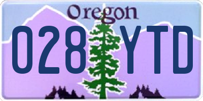 OR license plate 028YTD