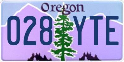 OR license plate 028YTE