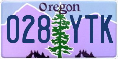 OR license plate 028YTK