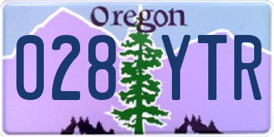 OR license plate 028YTR