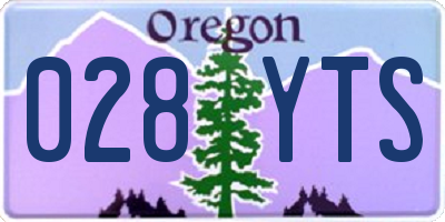 OR license plate 028YTS