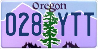 OR license plate 028YTT