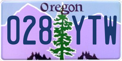 OR license plate 028YTW