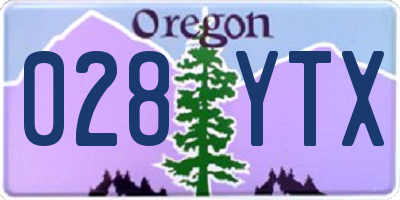 OR license plate 028YTX