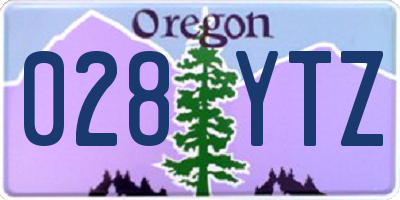 OR license plate 028YTZ